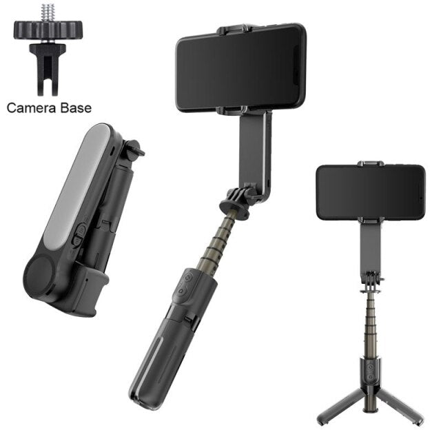 Selfie Stick with Built-In Gimbal Stabilizer