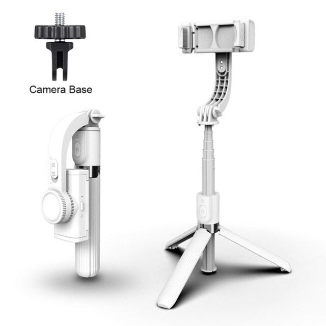 Selfie Stick with Built-In Gimbal Stabilizer