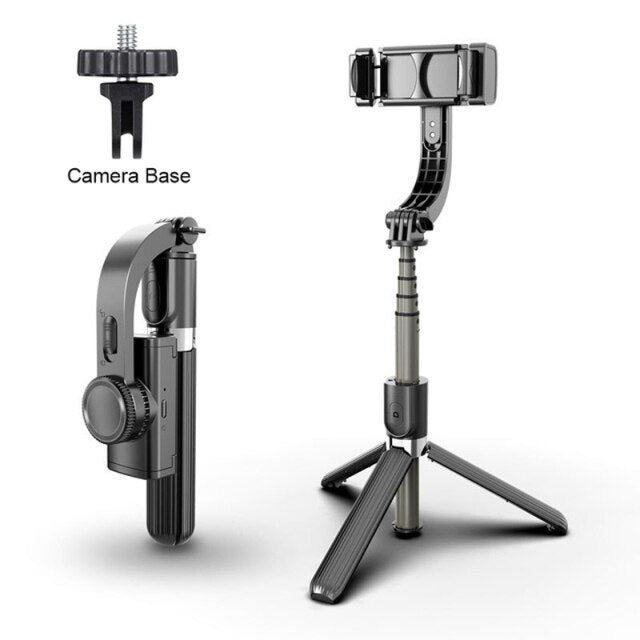Selfie Stick with Built-In Gimbal Stabilizer
