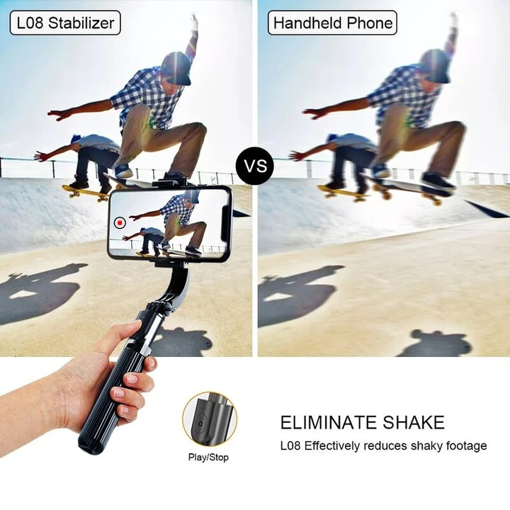 Selfie Stick with Built-In Gimbal Stabilizer