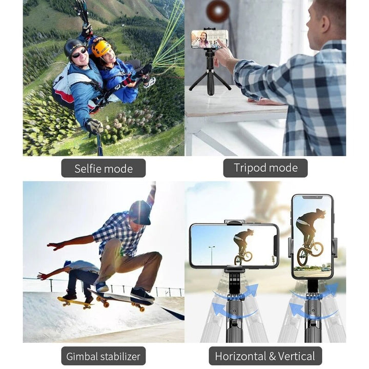 Selfie Stick with Built-In Gimbal Stabilizer