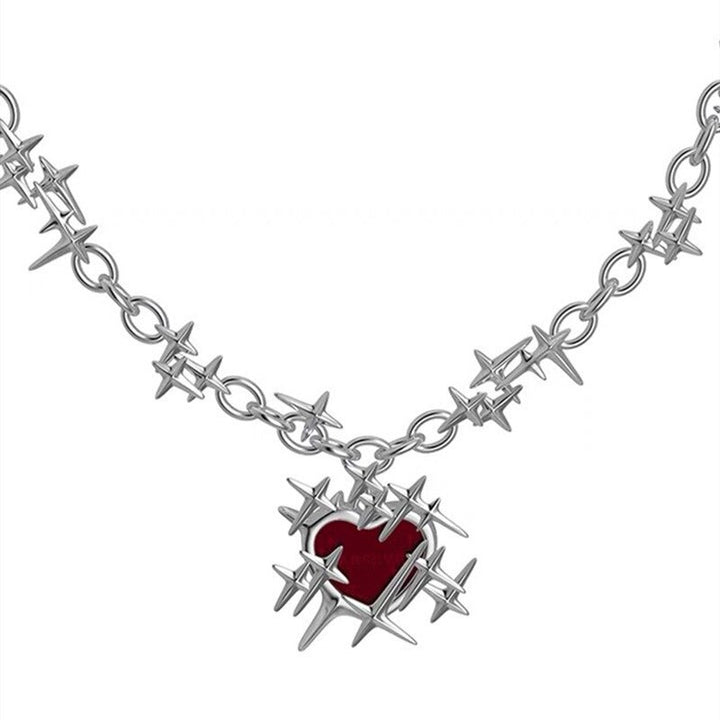 Red Thorns Necklace and Earrings