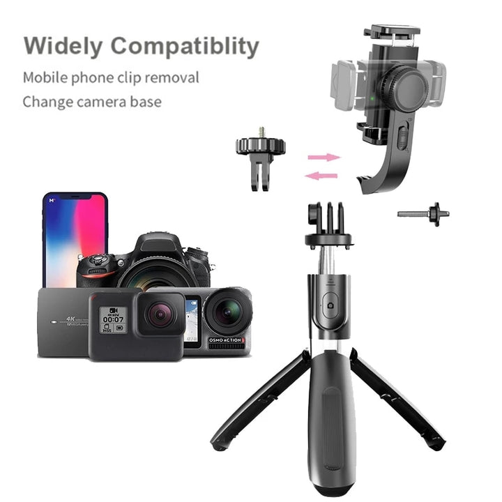 Selfie Stick with Built-In Gimbal Stabilizer