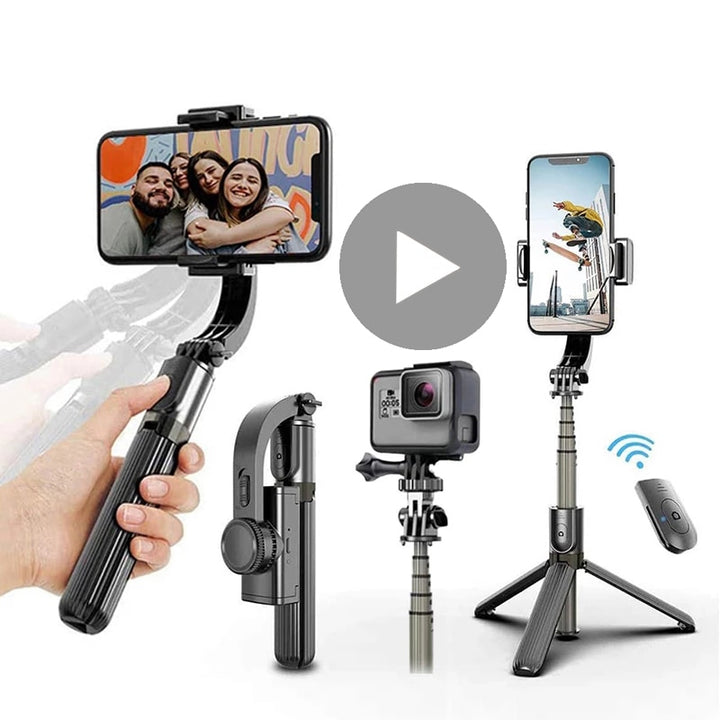 Selfie Stick with Built-In Gimbal Stabilizer
